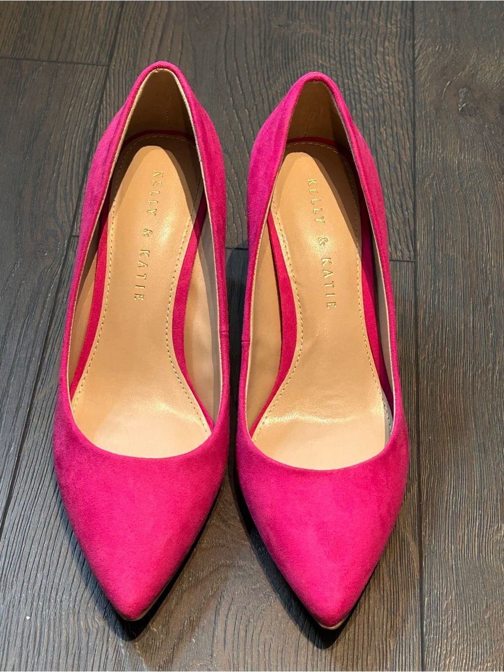 Kelly & Katie Fuchsia Suede Pointed Toe High Heels